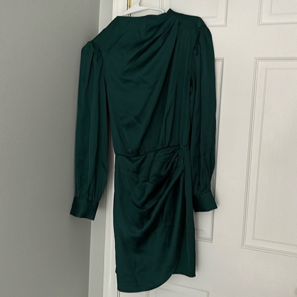 Abercrombie Green Satin Mini Holiday Dress